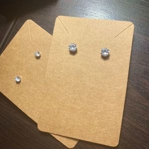 Two Pair Crystal Stud Earrings